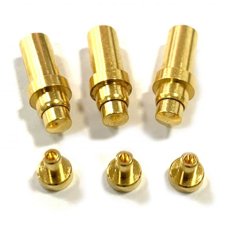 CNC Turned Brass Parts with Gold Plated – Cuscom Pogo Pins
